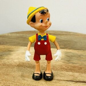 6" Pinocchio Vintage 1960'sWalt Disney Productions Rubber Figure Toy plastic WDP